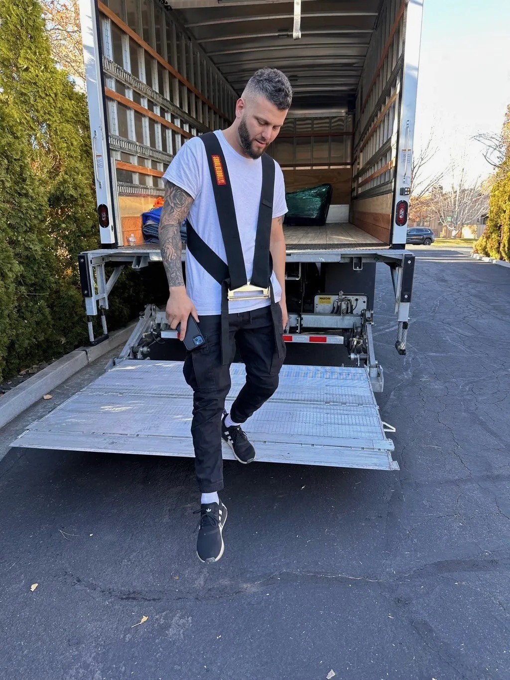 Steven Romero of Indiana State Movers at the moving truck